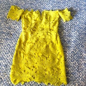 Luxxel Sunny Yellow Lace Dress